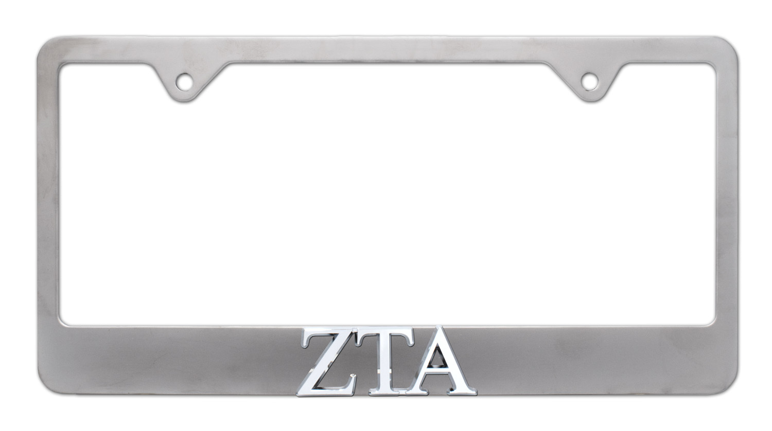 zeta tau alpha sorority chrome license plate frame made in usa